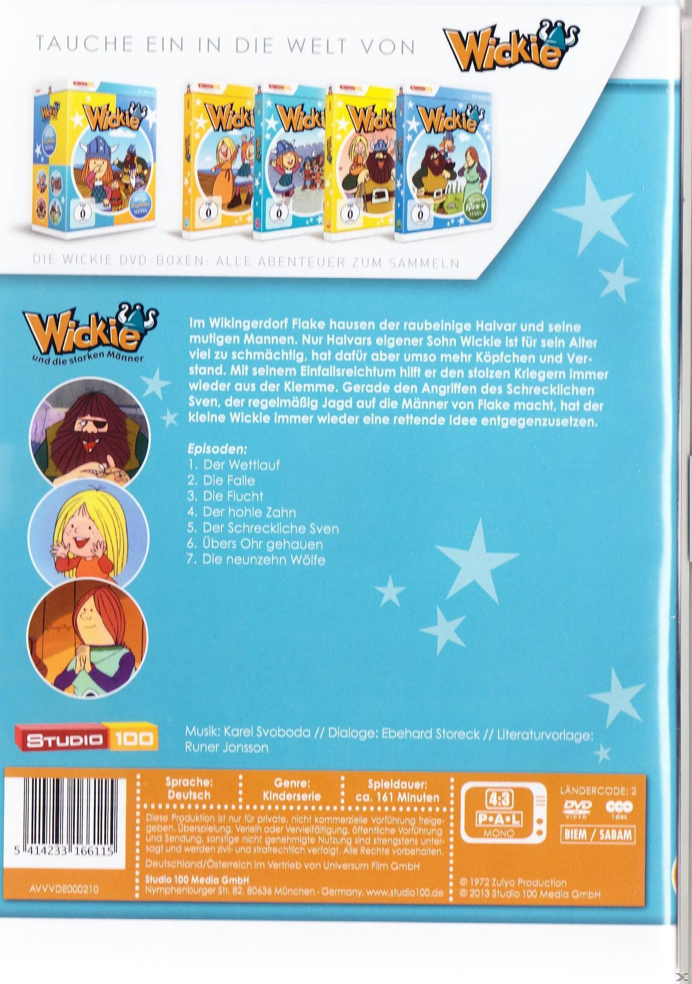 DVD-Cover: Zeichentrick-Wikinger. Titel: Wickie und die starken Männer. Deutscher Text.