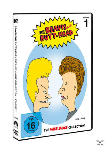 Beavis und Butt-Head Zeichentrickfiguren auf einem DVD-Cover mit dem Titel 'The Mike Judge Collection'.