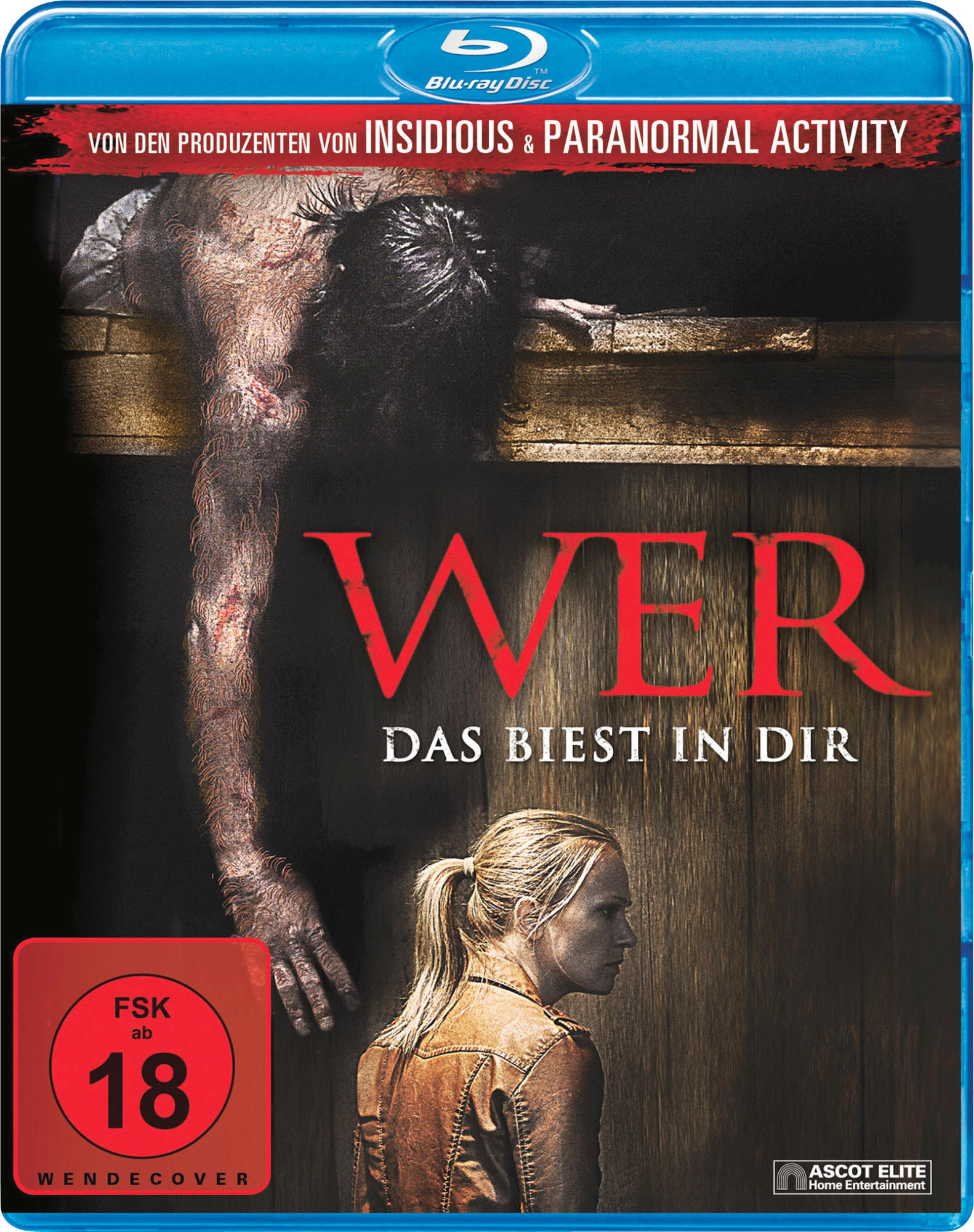 Blu-Ray Disc Hülle mit Horrorfilm-Cover; eine Figur mit unheimlichem Gesicht wird gezeigt.