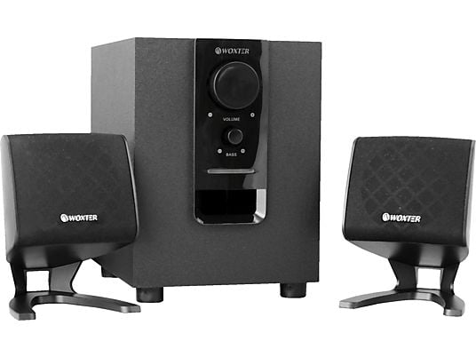 Sistema de altavoces - Woxter Big Bass 110, 2.1, Subwoofer, 20W, Negro, Amplificador incorporado