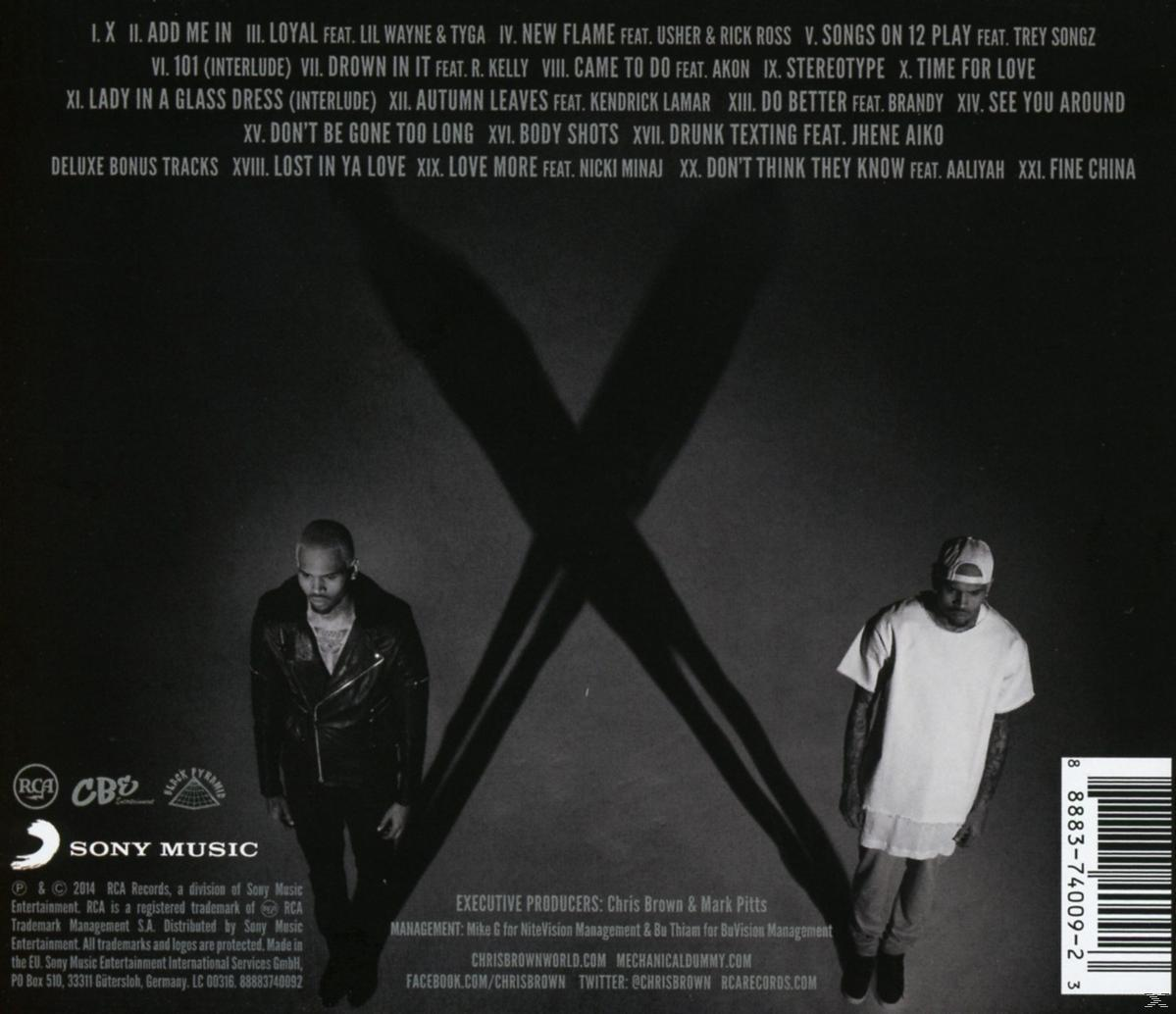 Albumművészet, Chris Brown album borítója két férfival, szöveggel és egy dal listával.