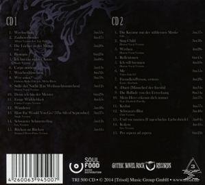 CD-Cover mit Songlisten, dunklem Hintergrund und Designelementen.
