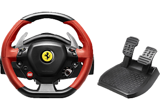 THRUSTMASTER Ferrari 458 Spider (inkl. 2-Pedalset, Xbox One / Xbox Series X|S), Lenkrad, Schwarz, Rot