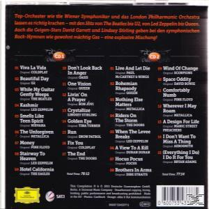 CD-Rückseite mit Titellisten und Credits. Enthält ein Bild eines Orchesters.