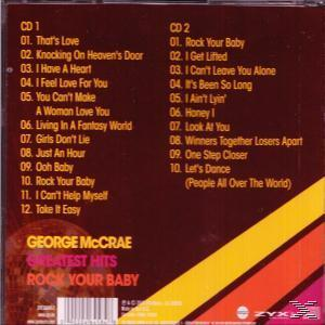 Albumcover. Listet Songs auf: That's Love, Knocking On Heaven's Door, I Have a Heart, etc. George McCrae, Greatest Hits.