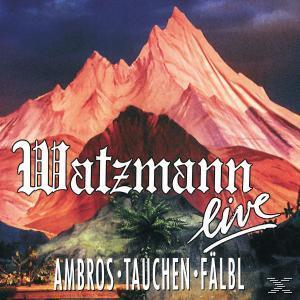 Albumcover mit Bergkette und Text: Watzmann Live.