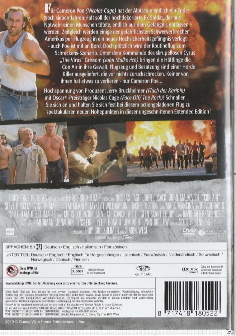 DVD-Cover mit Nicolas Cage. Zeigt ihn beim Rennen mit anderen Männern im Hintergrund, Flammen sichtbar.