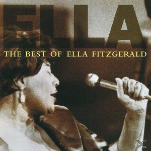 CD-Cover mit Ella Fitzgerald, die in ein Mikrofon singt. Das Wort ELLA steht oben.