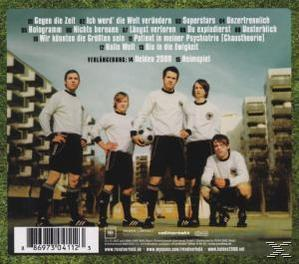 CD-Rückseite mit einer Gruppe von Fußballspielern. Text auf Deutsch.