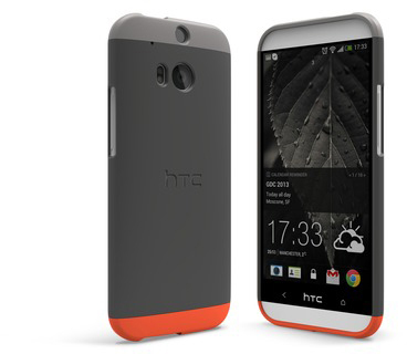HTC Hardshell Double Dip Case HC C940 für HTC One M8 grau, HTC, One M8, Grau / Orange