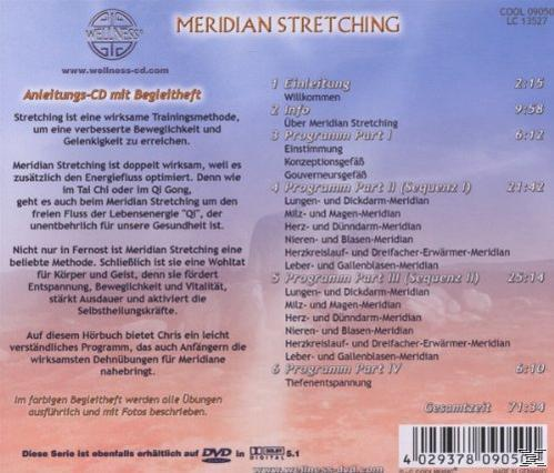 CD-Cover: Text über Meridian Stretching mit Inhaltsverzeichnis.
