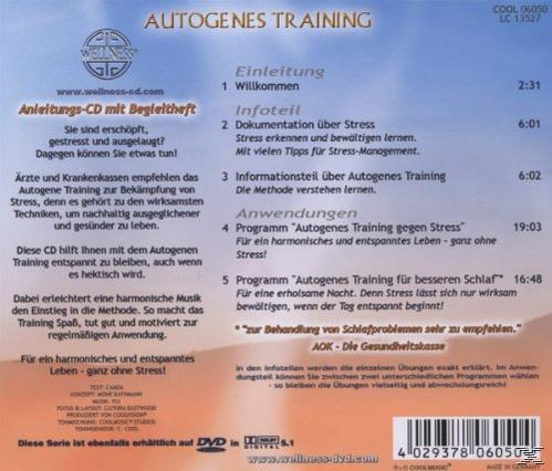 CD-Rückseite mit Text über Autogenes Training, eine Wellness-CD.