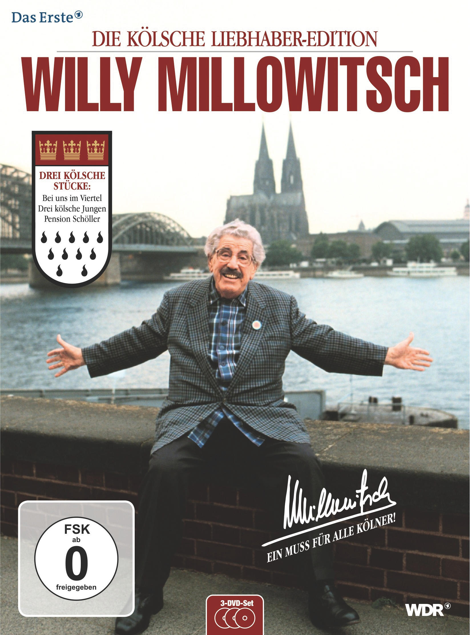 DVD-Cover mit einem älteren Mann und dem Kölner Dom im Hintergrund.