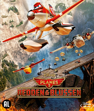 Planes 2 movie poster with airplane characters flying over a bridge and a waterfall.