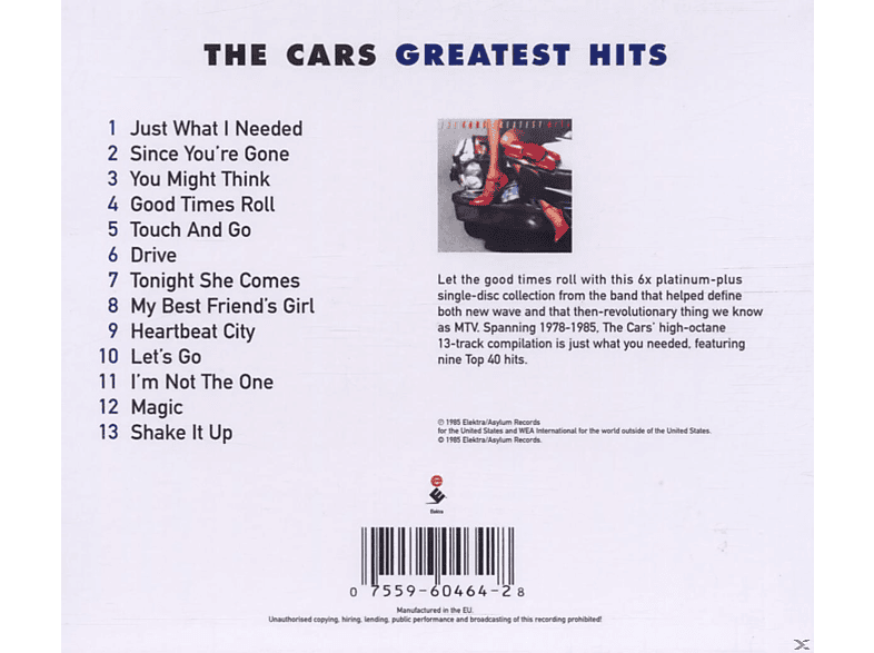 Thumbnail - The Cars - THE CARS GREATEST HITS (CD)