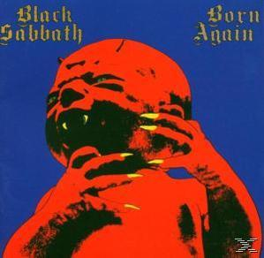Albumcover von Black Sabbaths Born Again. Zeigt eine rote Figur mit Hörnern auf blauem Hintergrund.