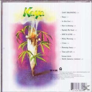 CD-Cover mit Marihuanapflanzen-Illustration. Text: Kaya, Songtitel und Labelinformationen.