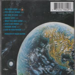 Erde aus dem Weltraum auf einem CD-Cover. Text mit Songtiteln. CD-Cover, der Planet Erde.