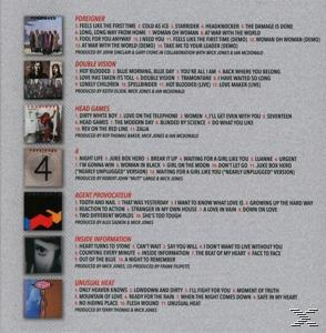Albumcover mit mehreren Albumcovern, mit Text, der Songtitel auflistet.
