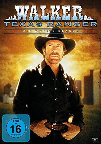 DVD-Cover mit Chuck Norris in Cowboyhut und schwarzem Hemd. Text: 'Walker, Texas Ranger'.