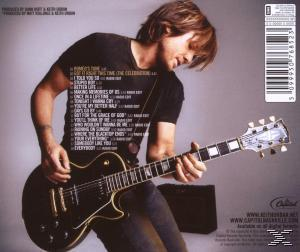 Mann spielt eine schwarze E-Gitarre. Albumcover mit Titelliste und dem Namen des Künstlers.