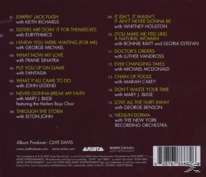 CD-Rückseite mit Titelliste, Namen und Credits. Die Farben sind Braun und Weiß.