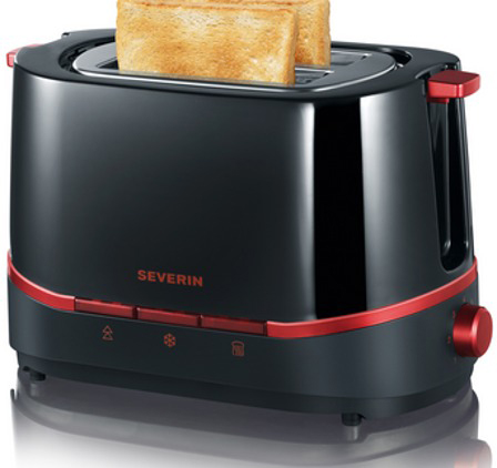 SEVERIN AT 2292 Toaster Schwarz (800 Watt, Schlitze: 2)