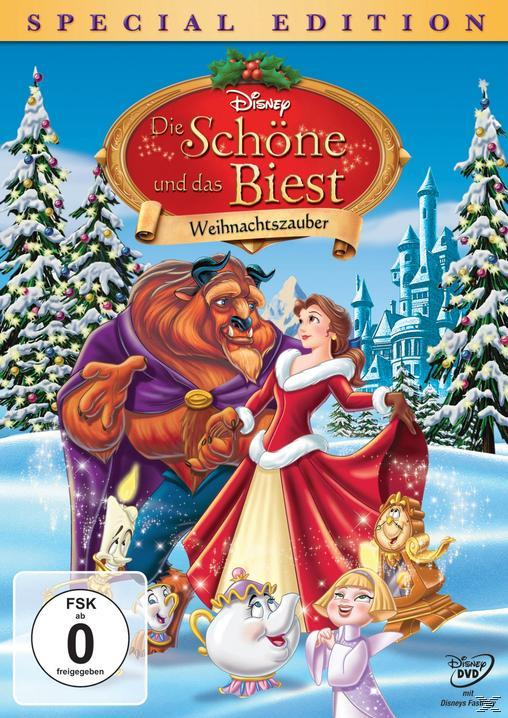 Disney-Filmplakat. Die Bestie und Belle sind im Vordergrund. Ein Schloss ist im Hintergrund.