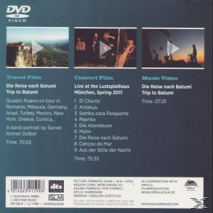 DVD-Hülle mit drei Videobereichen: Reise-, Konzert- und Musik. Jeder Abschnitt hat einen Titel, eine Zeit und eine kurze Beschreibung.