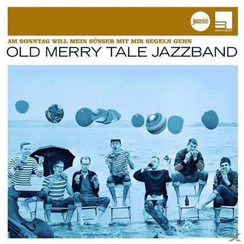 Albumcover: Musiker auf Stühlen, Wasserhintergrund. Text: Old Merry Tale Jazzband, Am Sonntag.