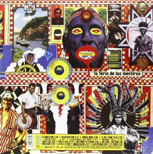 Albumcover mit einer Collage aus Gesichtern und Textelementen.