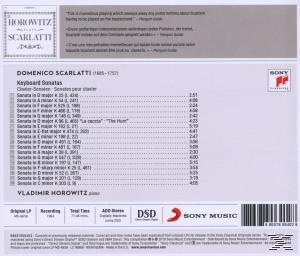 CD hátlap Domenico Scarlatti kompozícióinak listájával és vonalkóddal.