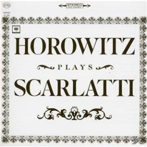 Album borító: Horowitz Scarlattit játszik. Fehér háttér, fekete szöveg, díszes keret a szöveg körül.