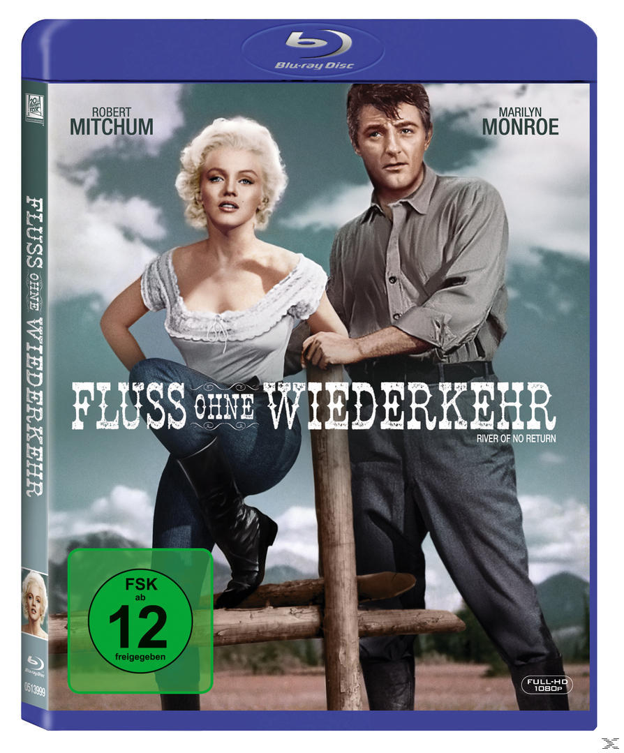Blu-ray-Cover von 'Fluss ohne Wiederkehr' mit Marilyn Monroe und Robert Mitchum. Deutscher Text. Bewertung: FSK 12.