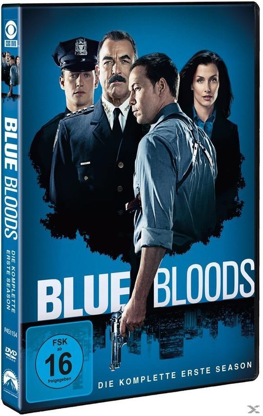 DVD-Cover für Blue Bloods. Enthält die Besetzung und das Logo der Show auf blauem Hintergrund.