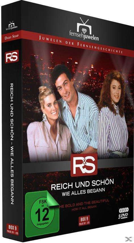 DVD-Box: Reich und Schön, mit drei Personen auf dem Cover und dem Wort 'Daily Soap'.