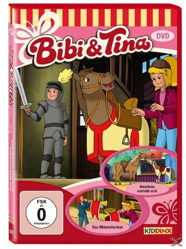 DVD-Cover, Cartoon-Ritter, Pferd, Prinzessin.