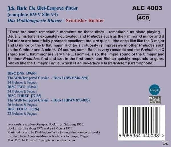 Richter Svjatoslav - The Well-Tempered Clavier (Books I & II))  - (CD)