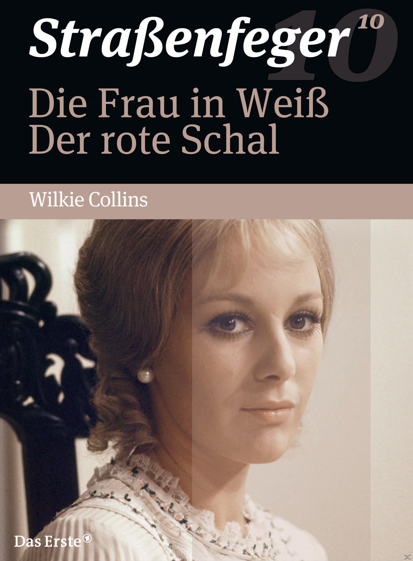 Buchcover mit dem Gesicht einer Frau. Titel: Die Frau in Weiß Der rote Schal.