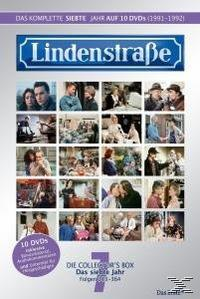 DVD-Cover von Lindenstraße mit verschiedenen Szenen. Text und Bilder auf weißem Hintergrund.