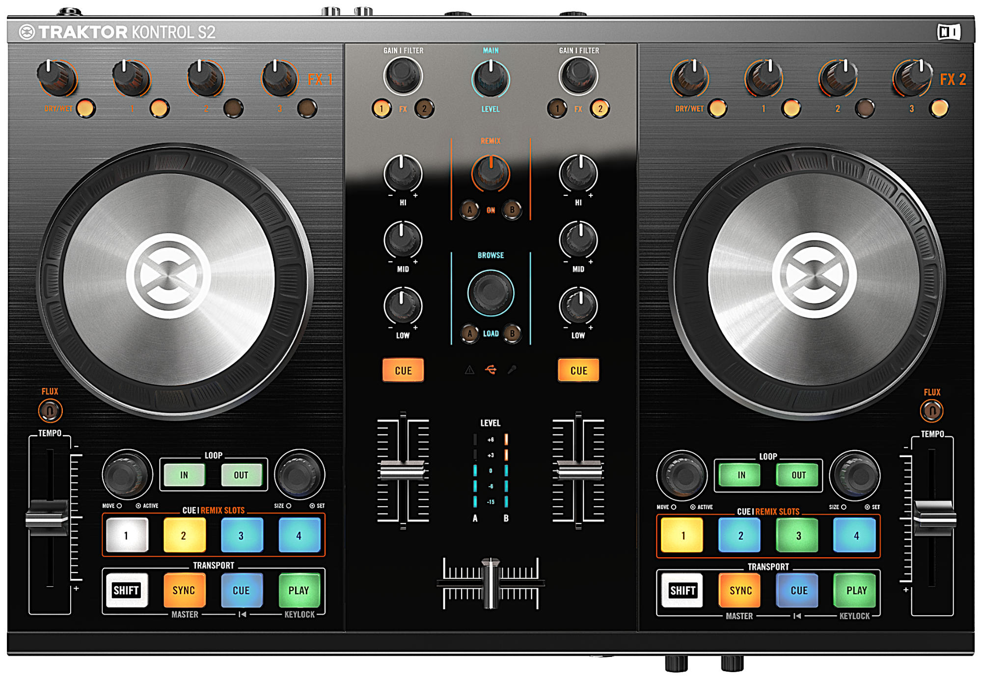 Native Instruments Controladora Dj - NativeInstruments Traktor Kontrol S2, 2 Platos