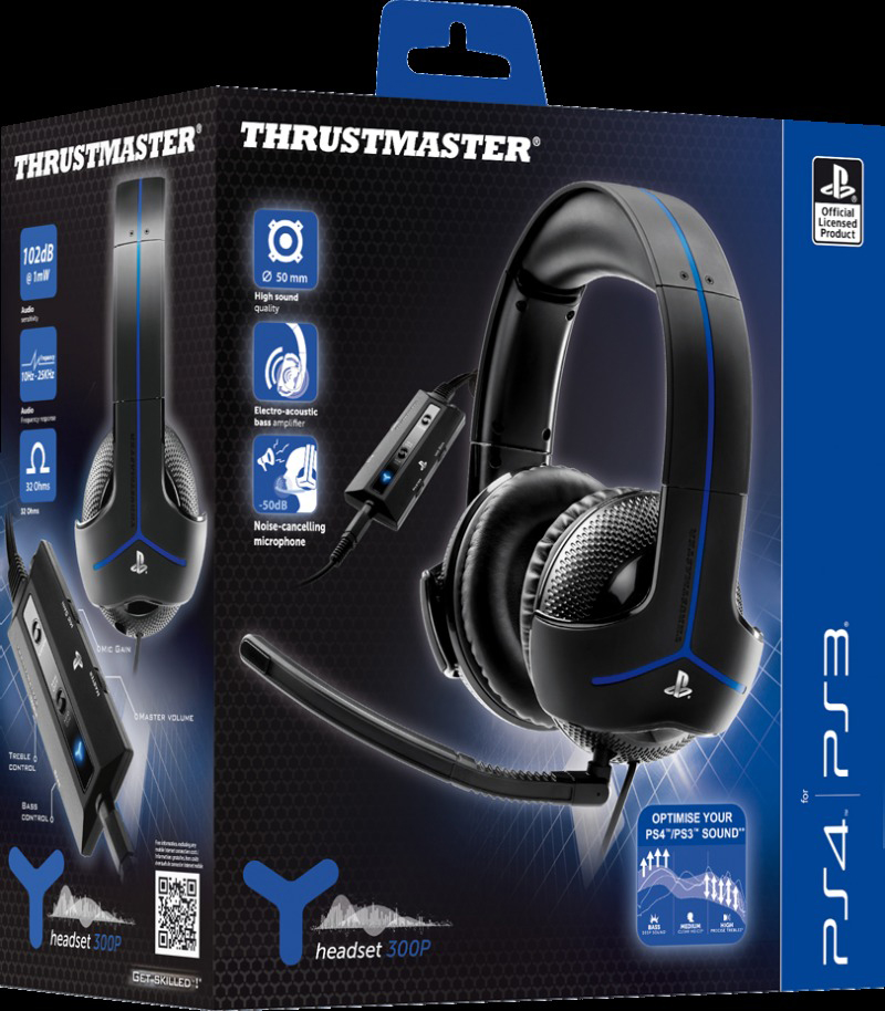 THRUSTMASTER Y-300P (PS4 / PS3), Over-ear Gaming Schwarz/blau Headset