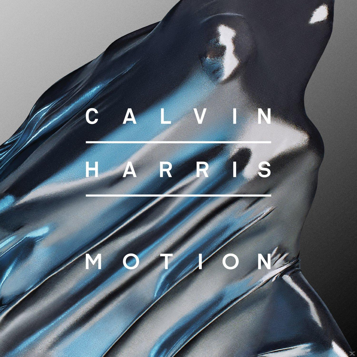 Albumcover mit einem fließenden Stoffeffekt und den Worten Calvin Harris und Motion.