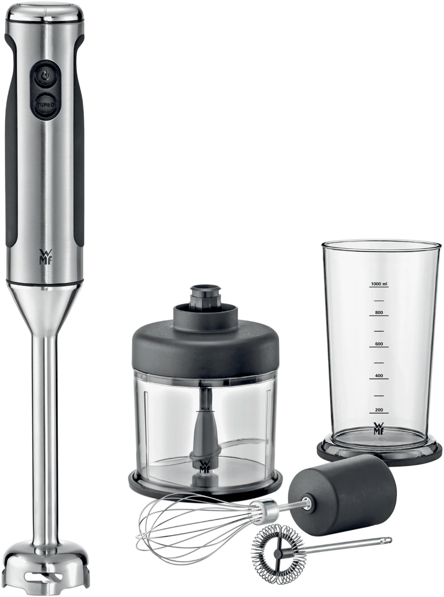 Batidora De Mano wmf lineo 4 en 1 pie 4en1 416350011 potencia 700w turbo acabado cromargan varios 700 wvaso medidor litro accesorio picadora espumador leche acero inoxidable 61.3024.0147 16