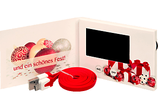 I LOOK Weihnachten Geschenk, digitale VIDEO Grußkarte, Weiß/Rot