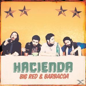 Albumcover mit vier Männern an einem Tisch. Der Bandname ist Hacienda.