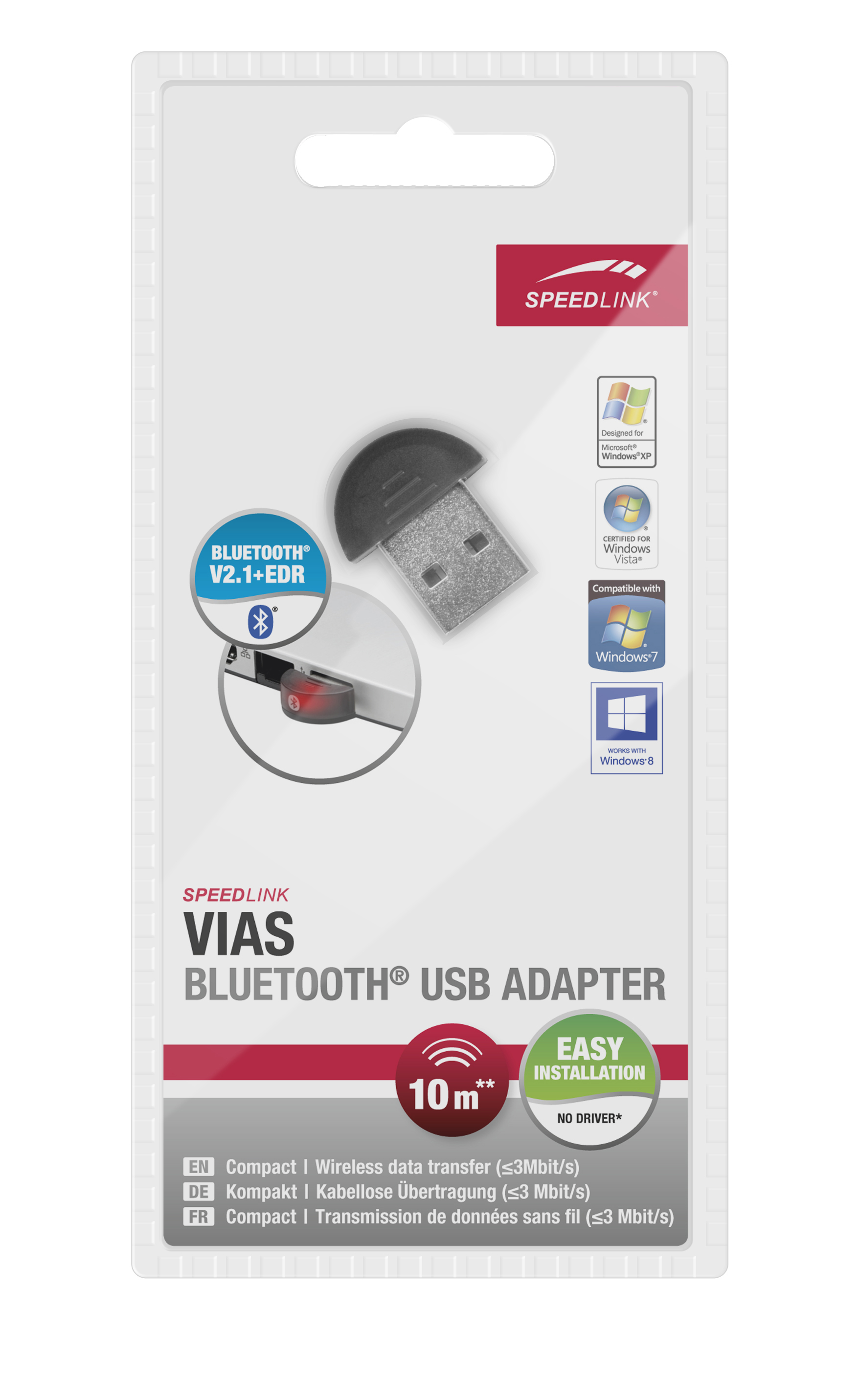 SPEEDLINK SL-7409-BK VIAS Bluetooth-Adapter Schwarz