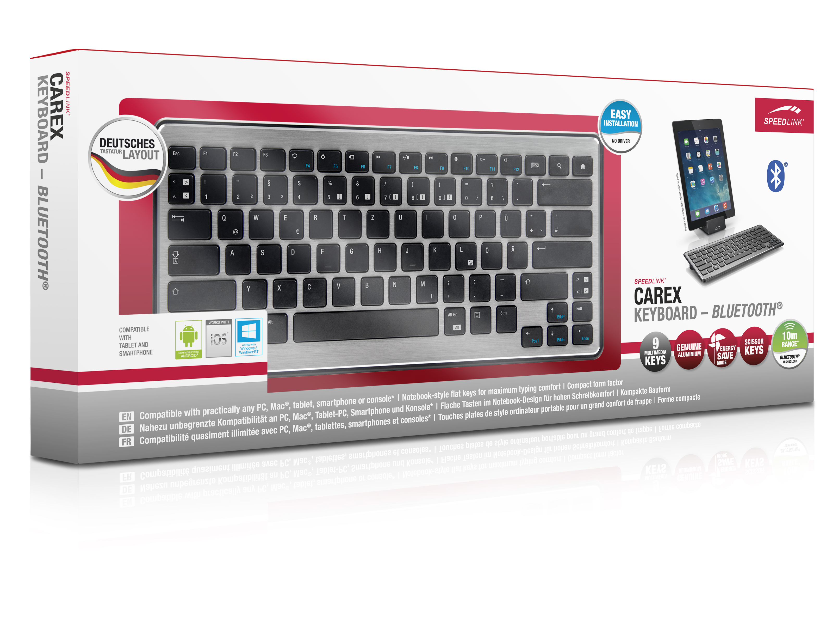 SPEEDLINK SL-7433-BK CAREX Tastatur Schwarz