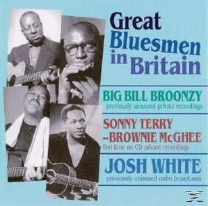 Bluesmen in Britain album borítója. Négy fekete férfit ábrázol fekete-fehér fotókon. A szöveg kék.