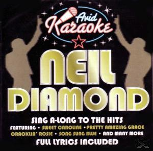 Karaoke-Albumcover. Silhouette-Figuren heben die Arme mit dem Text "Neil Diamond" und "Sing A-Long".